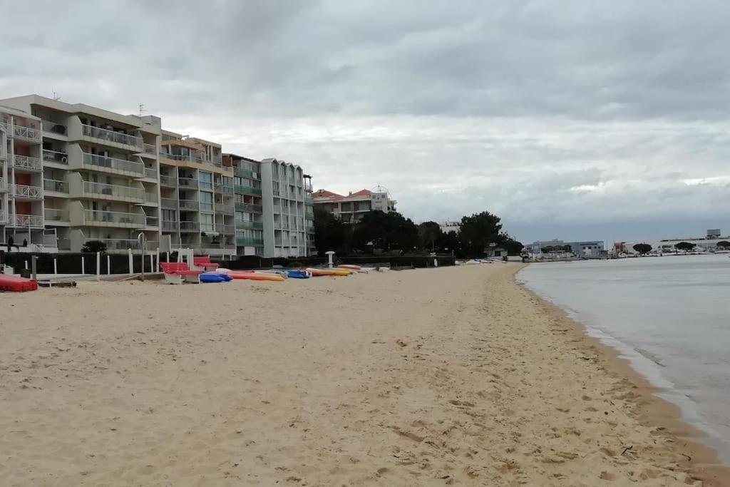 T2 1Ere Ligne Loggia Vue Mer 180 ° Parking Arcachon Exteriör bild